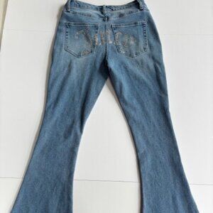 Juicy Couture Lunita Jean 27/5 Flare Mid Rise Embellished Sparkle Bling Pocket